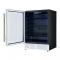 24" Forno Frescolino Beverage Cooler in White with Antique Brass Handles with LED Lighting and Triple Glass Door - FWCDR6665-24WHT
