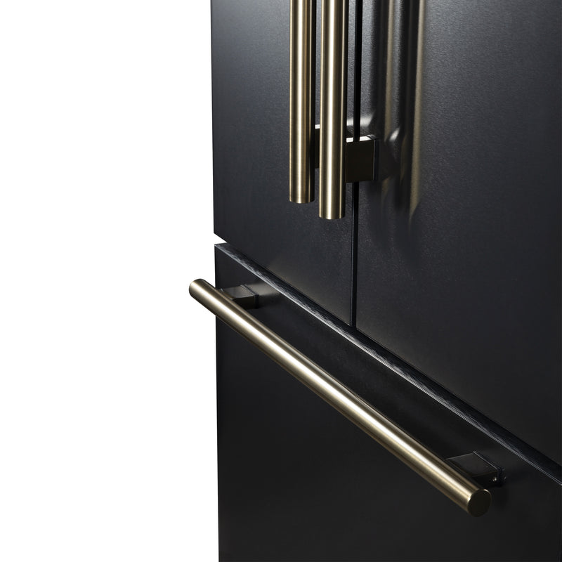 36" Forno Rivello 27.4 Cu. Ft. French Door Refrigerator in Black - FFFFD1783-36BLK