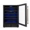 24" Forno Bacchino Wine Cooler in Black with Antique Brass Handles with LED Lighting Triple Glass Door 51 Bottle Capacity Built-In or Freestanding - FWCDR6634-24BLK