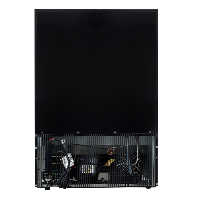 24" Forno Bacchino Wine Cooler in Black with Antique Brass Handles with LED Lighting Triple Glass Door 51 Bottle Capacity Built-In or Freestanding - FWCDR6634-24BLK