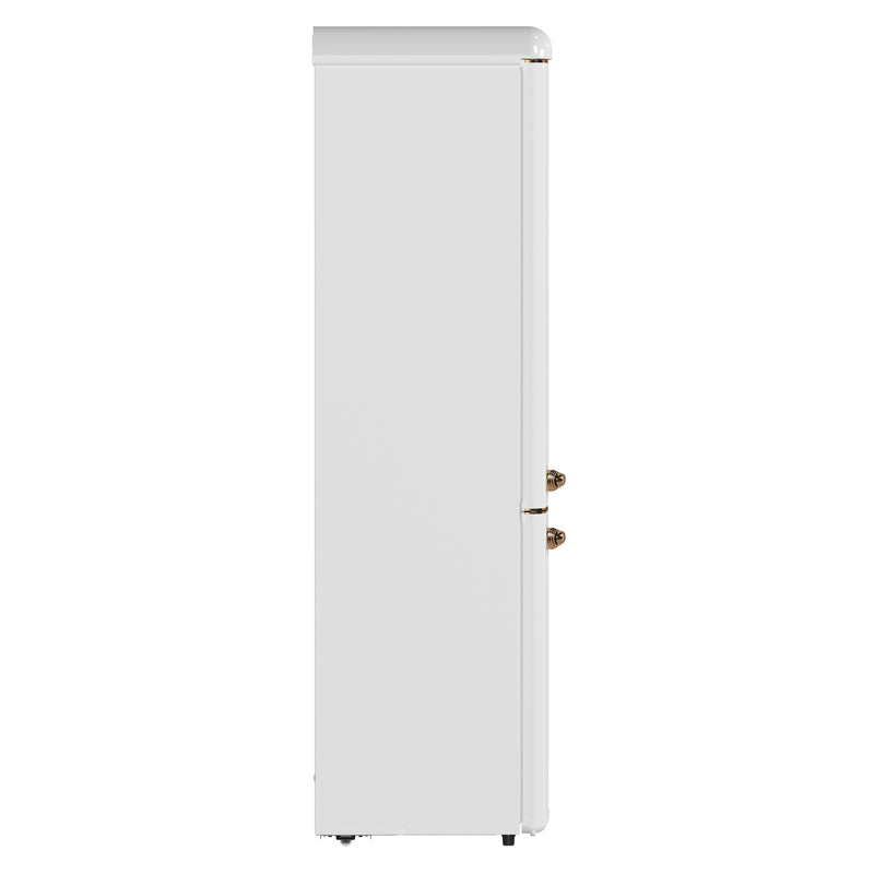 22" Forno Storico 9 Cu. Ft. Retro Bottom Freezer Fridge in White - FFFFD1745-22WHT