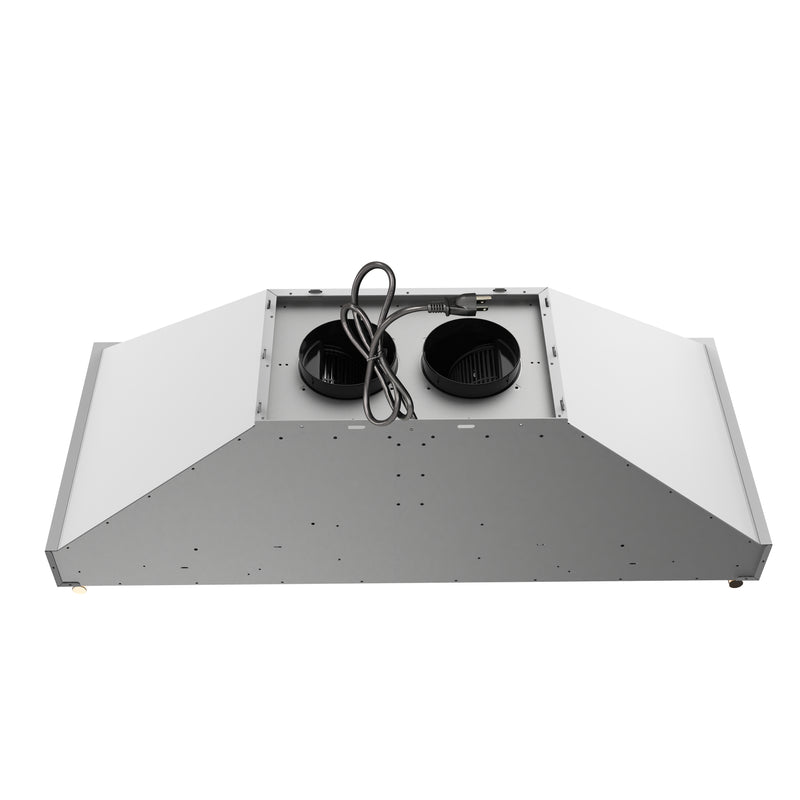 48" Forno Venezia Wall-Mounted Range Hood in White with Antique Brass Accessories Touch Controls and Baffle Filters - FRHWM5503-48WHT