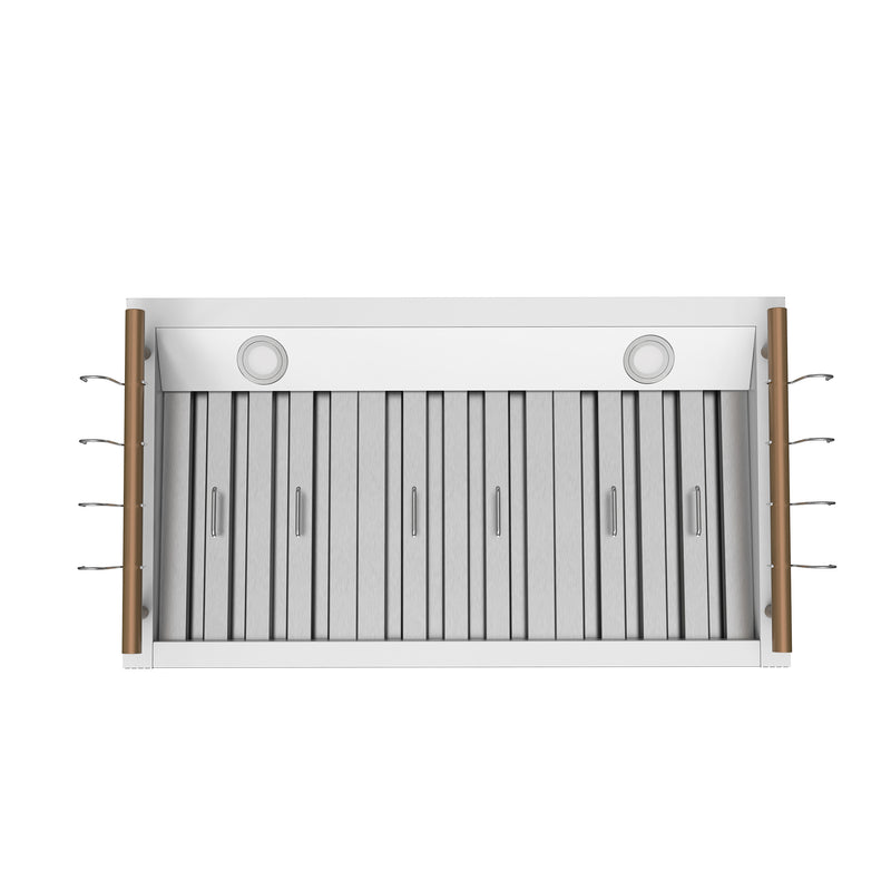 36" Forno Venezia Wall-Mounted Range Hood in White with Touch Controls and Baffle Filters - FRHWM5503-36WHT