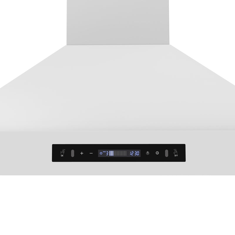 36" Forno Venezia Wall-Mounted Range Hood in White with Touch Controls and Baffle Filters - FRHWM5503-36WHT