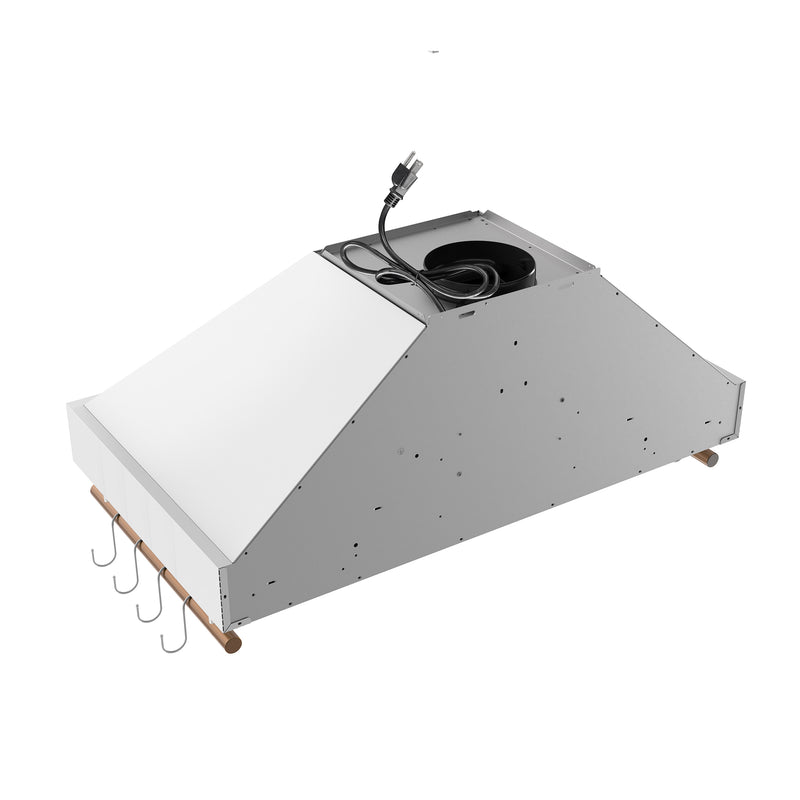 36" Forno Venezia Wall-Mounted Range Hood in White with Touch Controls and Baffle Filters - FRHWM5503-36WHT