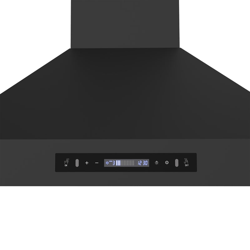 36" Forno Venezia Wall-Mounted Range Hood in Black with Touch Controls and Baffle Filters - FRHWM5503-36BLK
