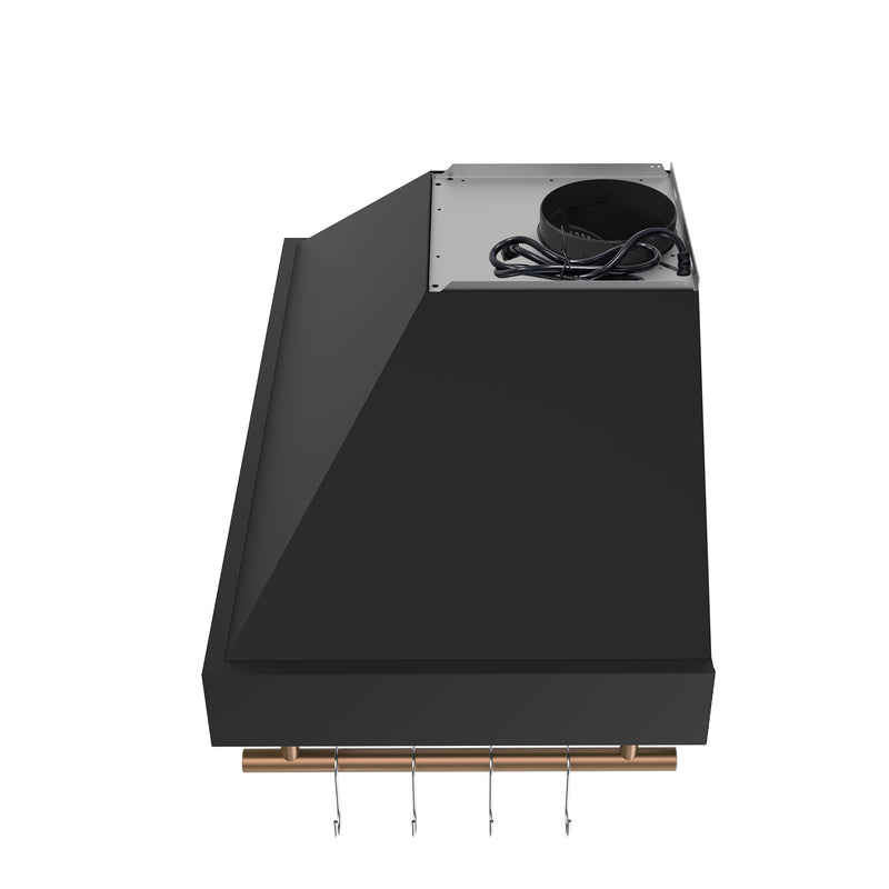 36" Forno Venezia Wall-Mounted Range Hood in Black with Touch Controls and Baffle Filters - FRHWM5503-36BLK