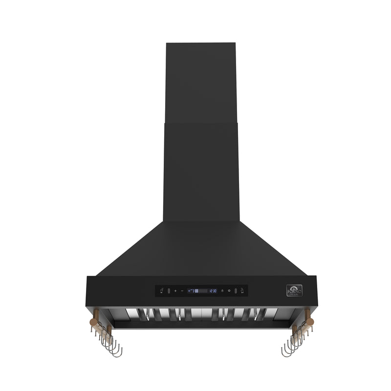 30" Forno Venezia Wall-Mounted Range Hood in Black with Touch Controls and Baffle Filters - FRHWM5503-30BLK