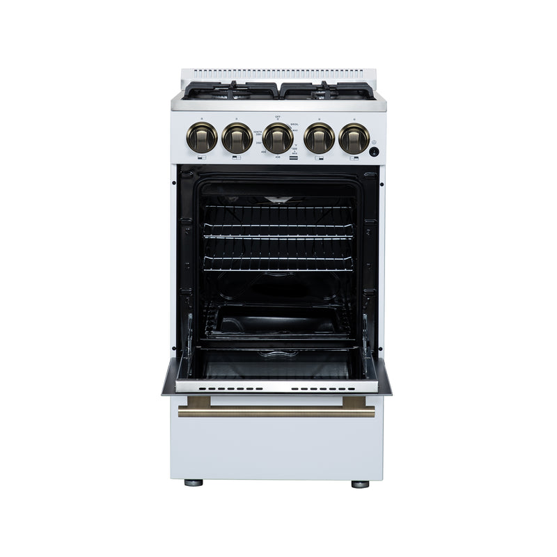 20" Forno Lamazze Freestanding Gas Range in White - FFSGS6265-20WHT