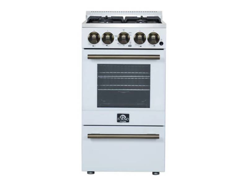 20" Forno Lamazze Freestanding Gas Range in White - FFSGS6265-20WHT