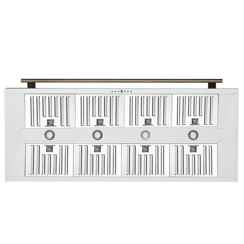 60" Forno Aria Wall-Mounted Range Hood in White - FRHWM5095-60WHT