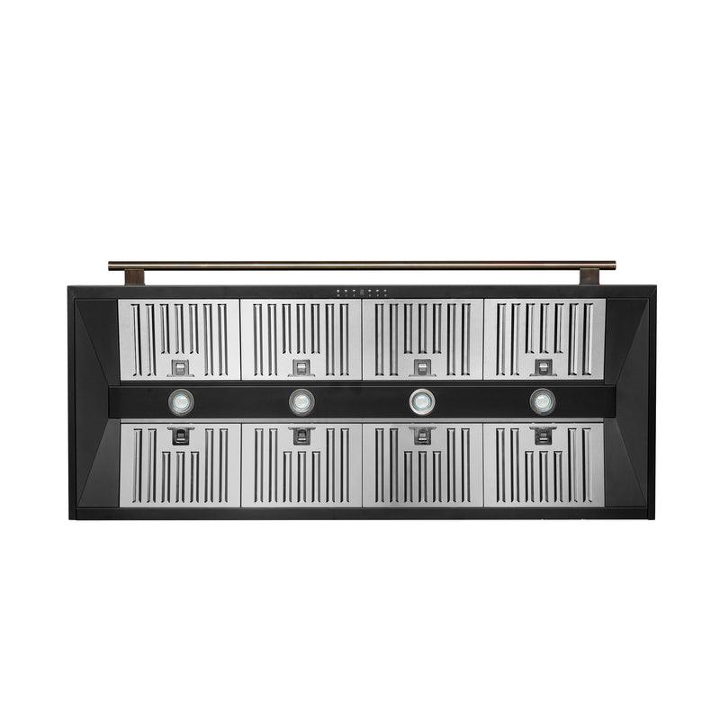 60" Forno Aria Wall-Mounted Range Hood in Black - FRHWM5095-60BLK