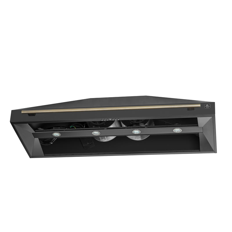60" Forno Aria Wall-Mounted Range Hood in Black - FRHWM5095-60BLK