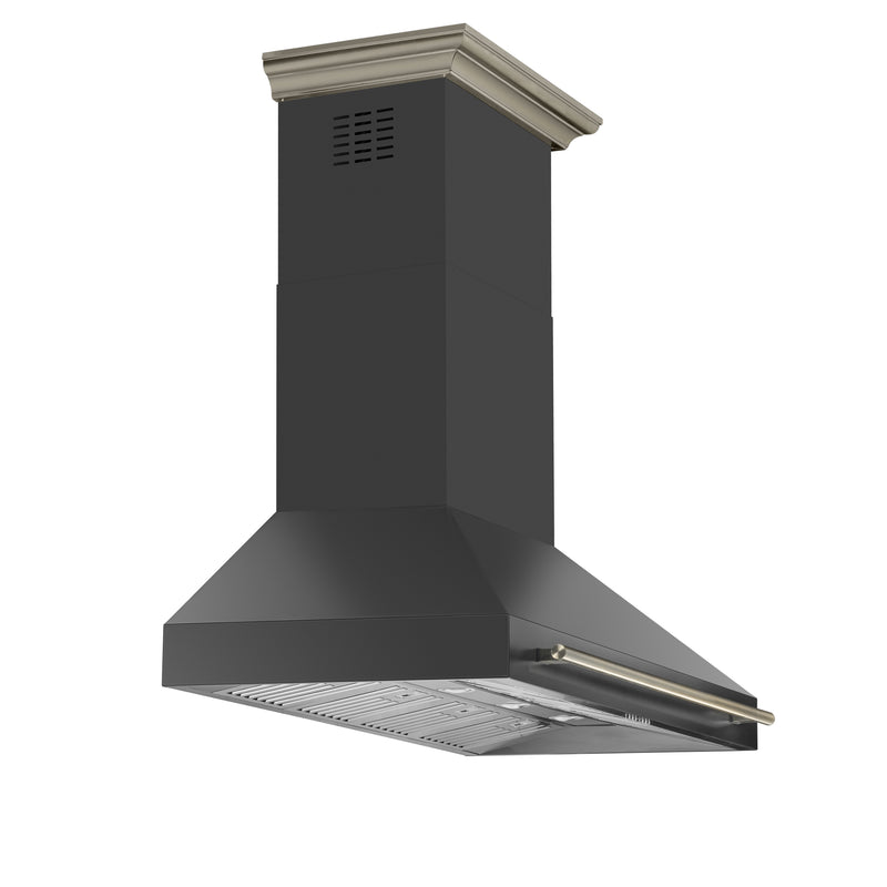60" Forno Aria Wall-Mounted Range Hood in Black - FRHWM5095-60BLK