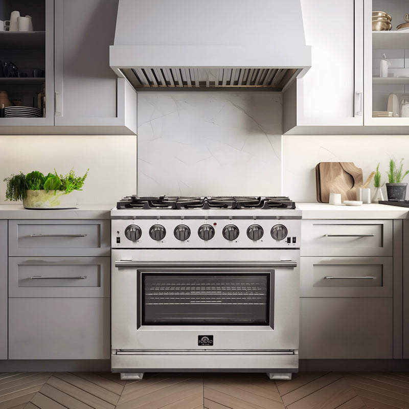36" Forno Capriasca 6 Brass Burners Gas Range - FFSGS6260-36