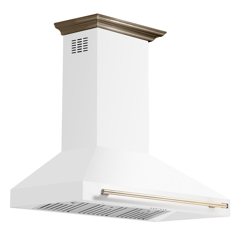 48" Forno Aria Wall-Mounted Range Hood in White - FRHWM5095-48WHT