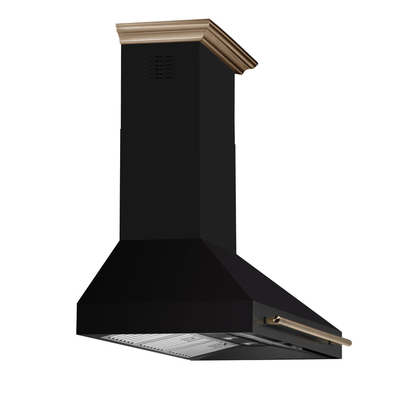 48" Forno Aria Wall-Mounted Range Hood in Black - FRHWM5095-48BLK
