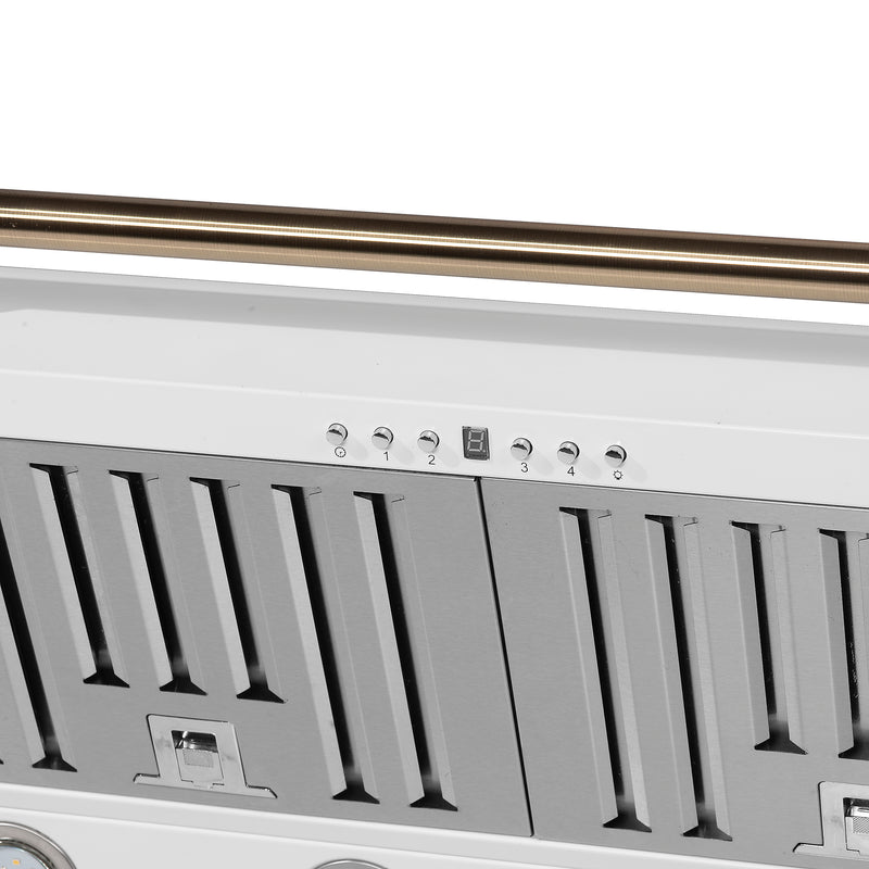 36" Forno Aria Wall-Mounted Range Hood in White - FRHWM5095-36WHT