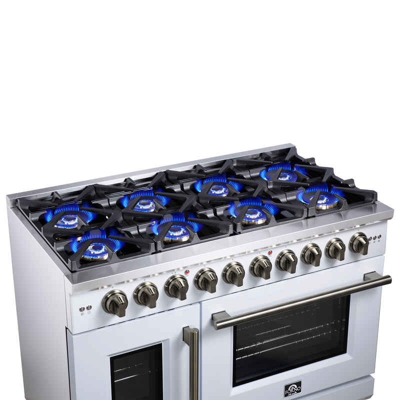 48" Forno Capriasca Freestanding French Door Gas Range - FFSGS6460-48WHT