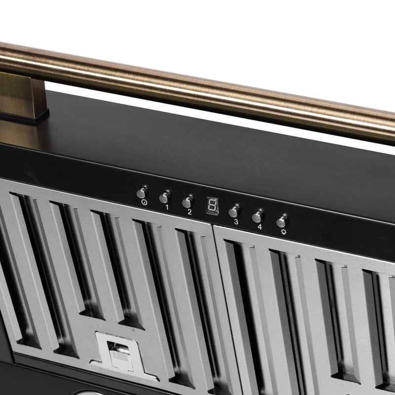 30" Forno Aria Wall-Mounted Range Hood in Black - FRHWM5095-30BLK