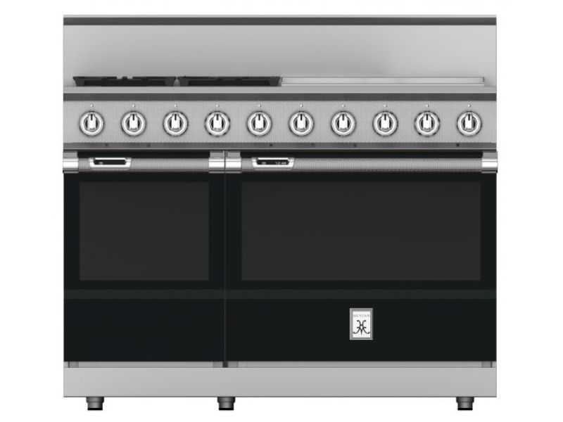48" Hestan KRD Series Natural Gas Freestanding Dual Fuel Range with 4-Burner in Stealth - KRD484GD-NG-BK