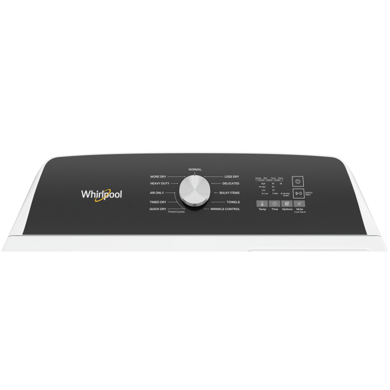 29" Whirlpool 7.0 Cu. Ft. Top Load Electric Moisture Sensing Dryer - YWED5010LW