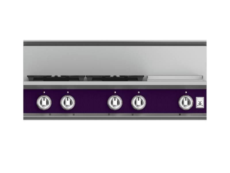 36" Hestan KRT Series 4-Burner Natural Gas Rangetop  with 12" Griddle  - KRT364GD-NG-PP