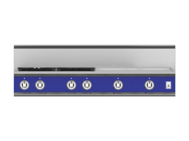48" Hestan  KRT Series Natural Gas 4-Burner Rangetop  with 24" Griddle - KRT484GD-NG-BU