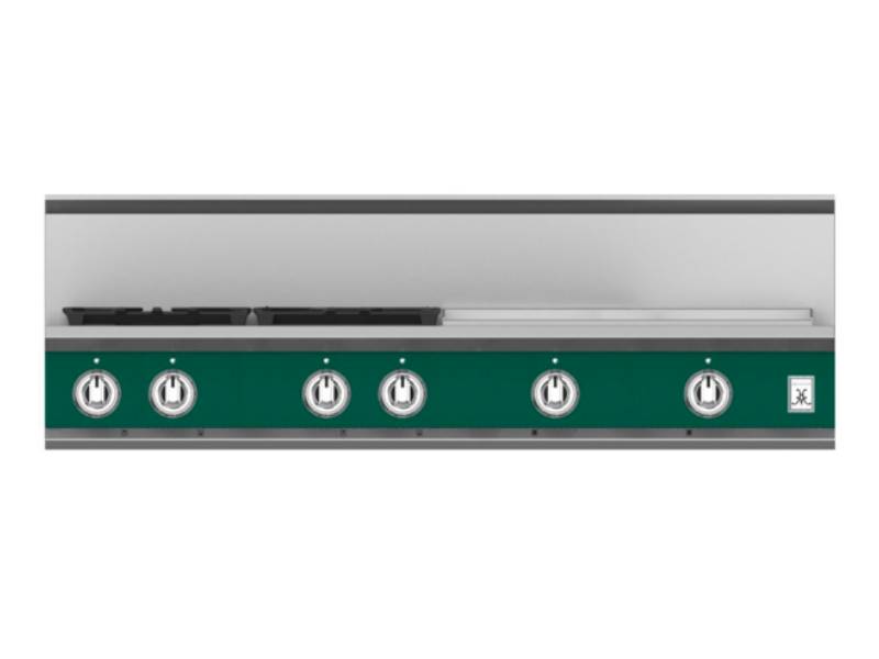 48" Hestan  KRT Series Natural Gas 4-Burner Rangetop  with 24" Griddle - KRT484GD-NG-GR