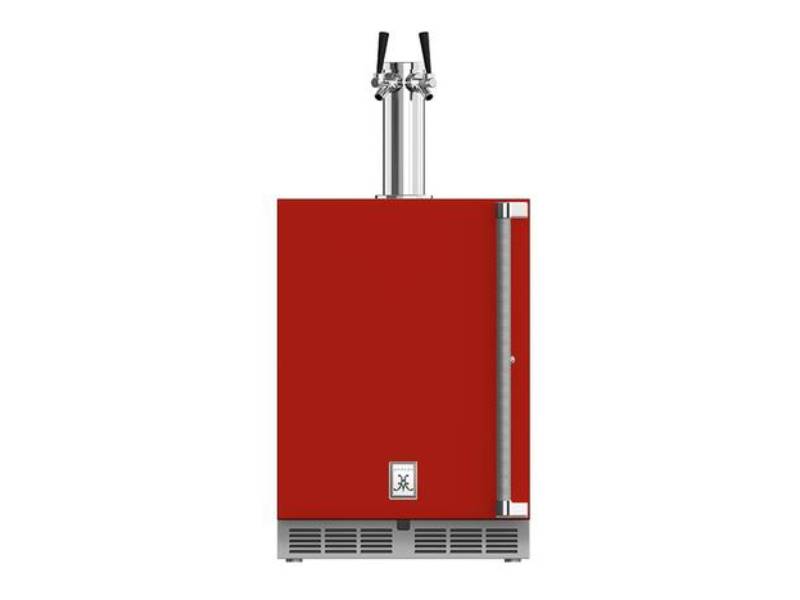 24" Hestan GFDS Series Outdoor Double Faucet Beer Dispenser - GFDSL242-RD