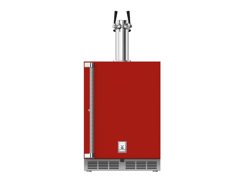 24" Hestan GFDS Series Outdoor Double Faucet Beer Dispenser - GFDSR242-RD