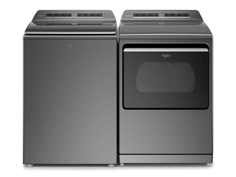 27" Whirlpool Top Load Washer and Smart Top Load Electric Dryer - WTW8127LC-YWED7120HC