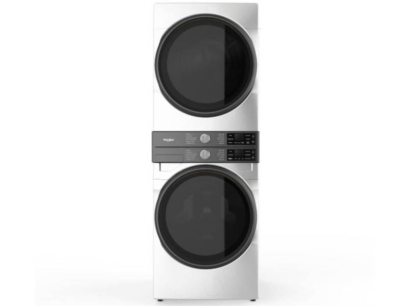 Whirlpool Smart Front Load Laundry Tower with 5.2 cu. ft. Washer & 7.4 cu. ft. Gas Dryer - WGF5727TW
