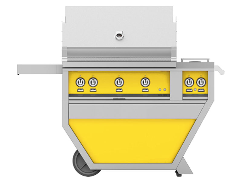 36" Hestan Outdoor Deluxe Liquide Propane Grill with Double Side Burner in Sol - GABR36CX2-LP-YW