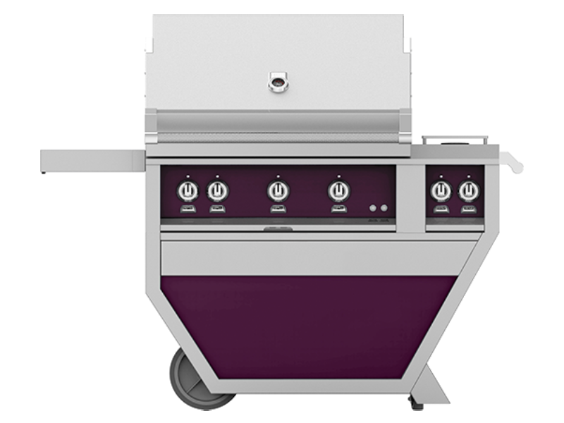 36" Hestan Outdoor Deluxe Natural Gas Grill with Double Side Burner in Lush - GABR36CX2-NG-PP