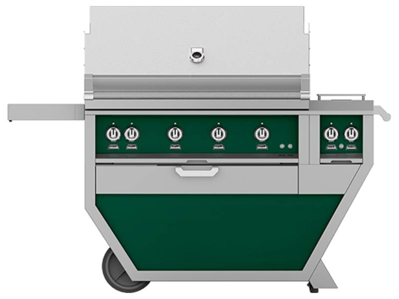 42" Hestan Outdoor Natural Gas Deluxe Grill with Double Side Burner - GMBR42CX2-NG-GR