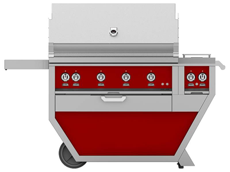 42" Hestan Outdoor Natural Gas Deluxe Grill with Double Side Burner - GMBR42CX2-NG-RD