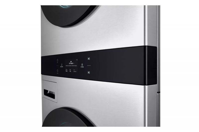 27" LG STUDIO Smart Front Load WashTower with 5.0 Cu. Ft. Washer and 7.4 Cu. Ft. Electric Dryer with Center Control - SWWE50N3