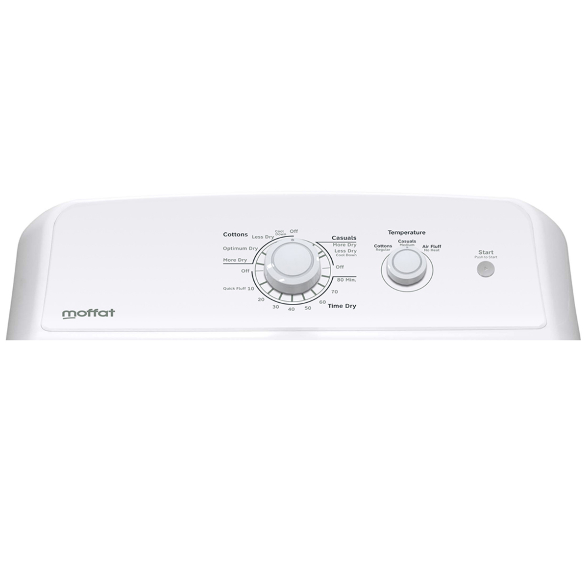 27" Moffat 6.2 Cu. Ft. Top Load Electric Dryer - MTX22EBMRWW
