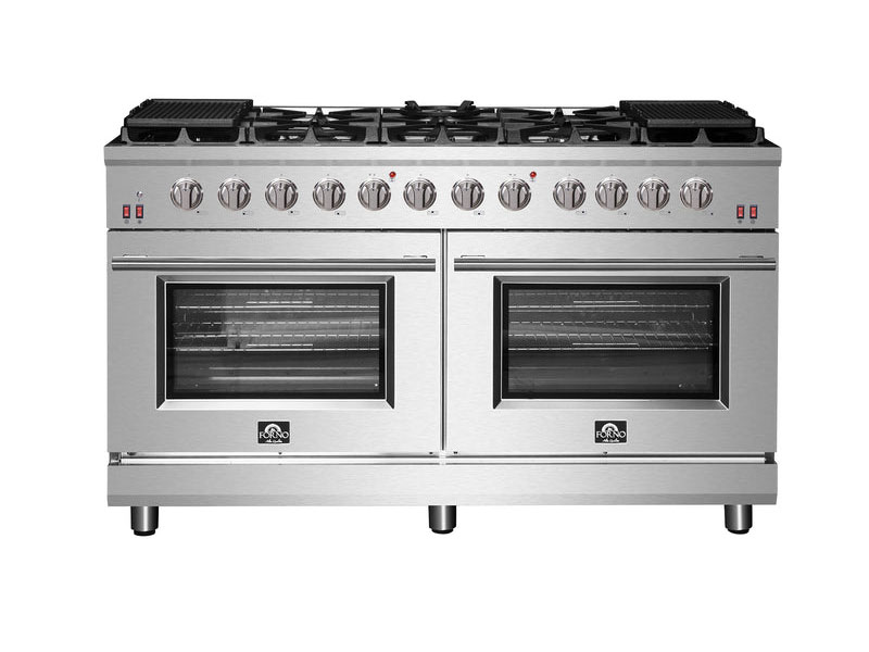 60" Forno Massimo Freestanding 10 Burners True Convection Oven Gas Range - FFSGS6239-60