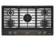 36" KitchenAid Gas Cooktop with 5 Burners and Integrated Wok Grate - KCGK536SBE