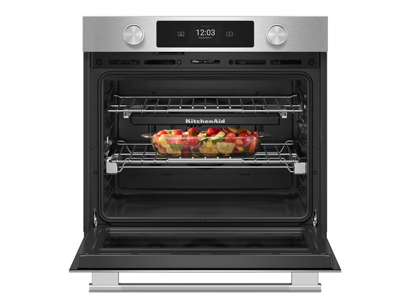 30" Kitchenaid Smart Electric Single Wall Oven with Intelligent Cooking Camera in PrintShield Finish - KOES930SPS