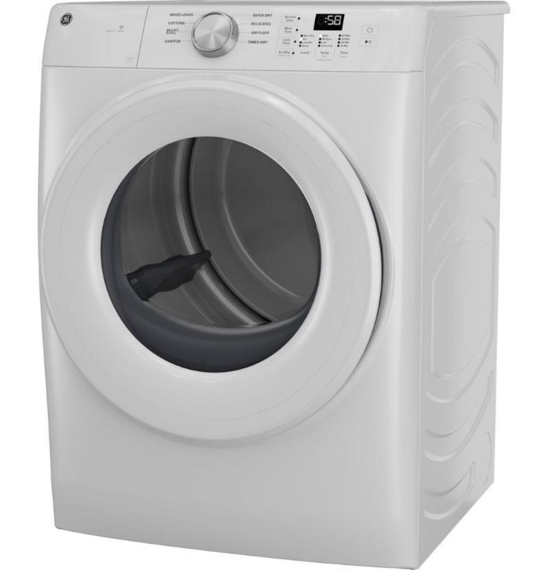 28" GE 7.8 cu. ft. Capacity Front Load Electric Dryer  with Sanitize Cycle White - GFD35ESMYWW