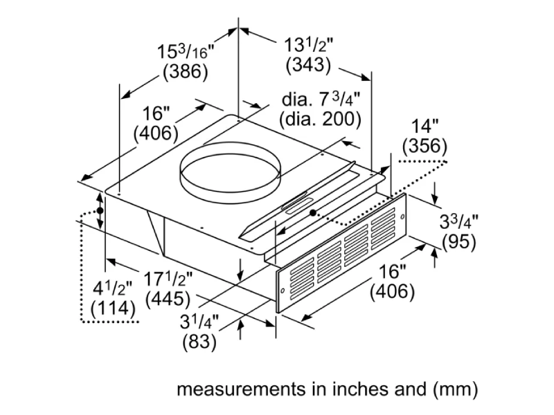 Bosch Recirculation Kit for Downdraft - HDDREC5UC