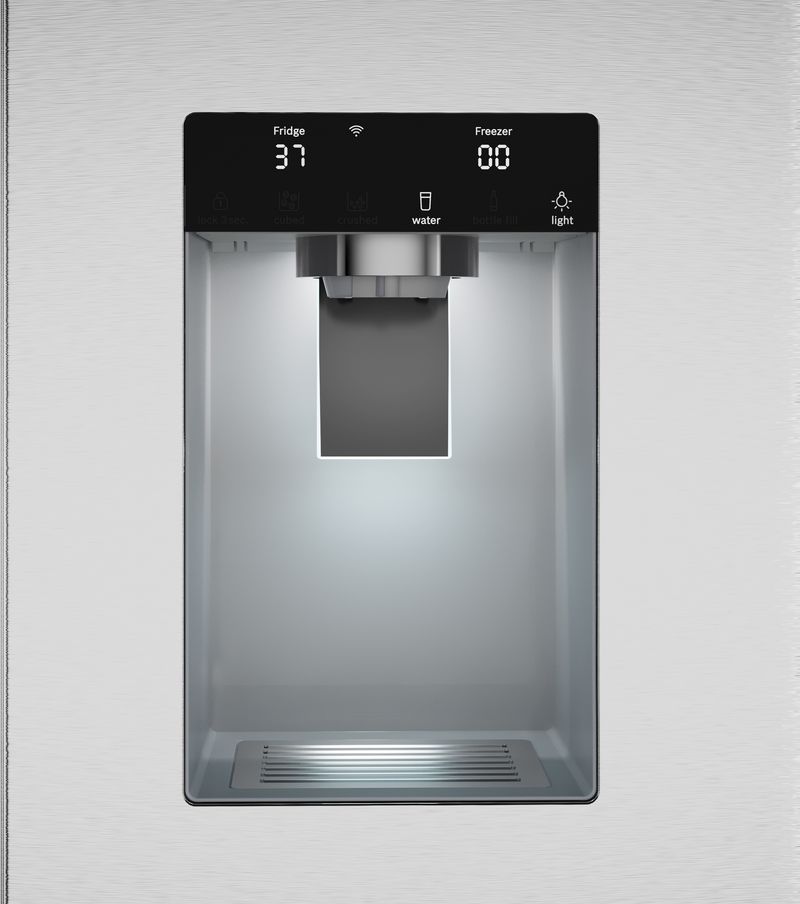 36" Bosch 500 Series French Door Bottom Mount Refrigerator Brushed Steel Anti-Fingerprint - B36CD52SNS