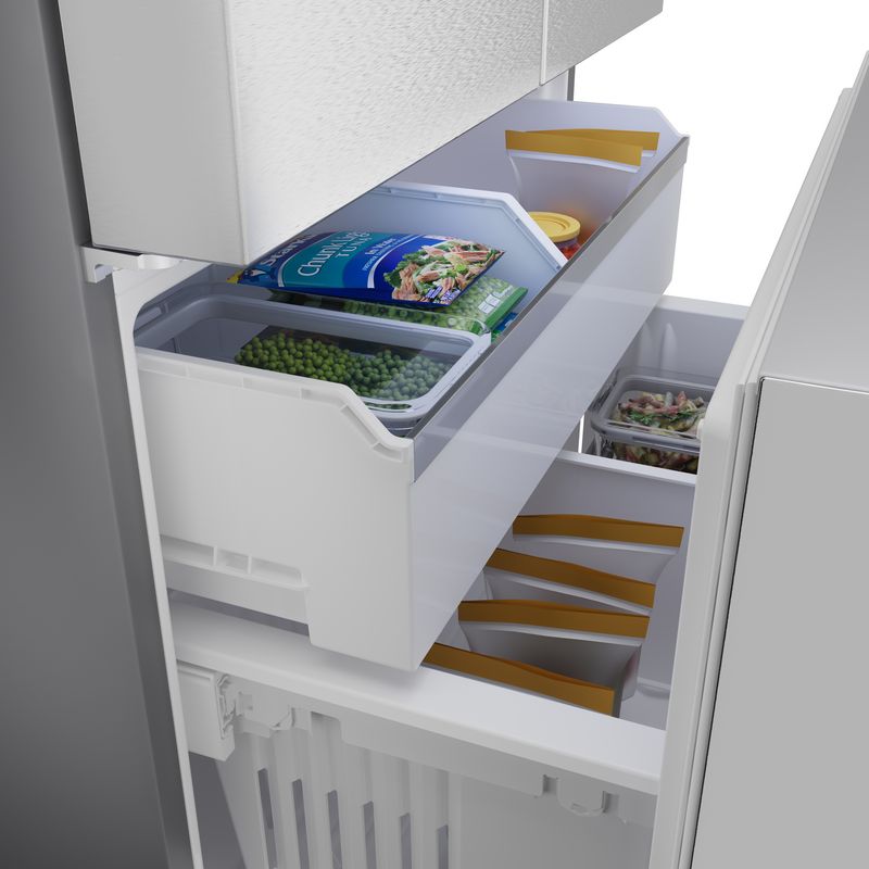 36" Bosch 500 Series French Door Bottom Mount Refrigerator Brushed Steel Anti-Fingerprint - B36CD52SNS