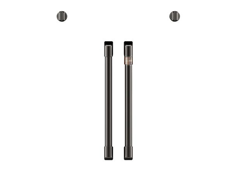 Café 2 French-Door Handles 2 Knobs - Brushed Black- CXWSFHKPMBT