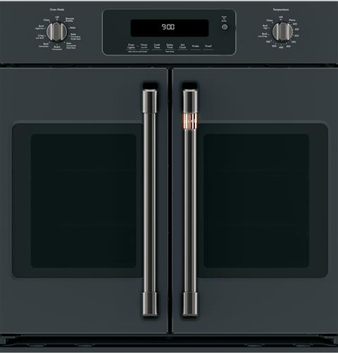 Café 2 French-Door Handles 2 Knobs - Brushed Black- CXWSFHKPMBT
