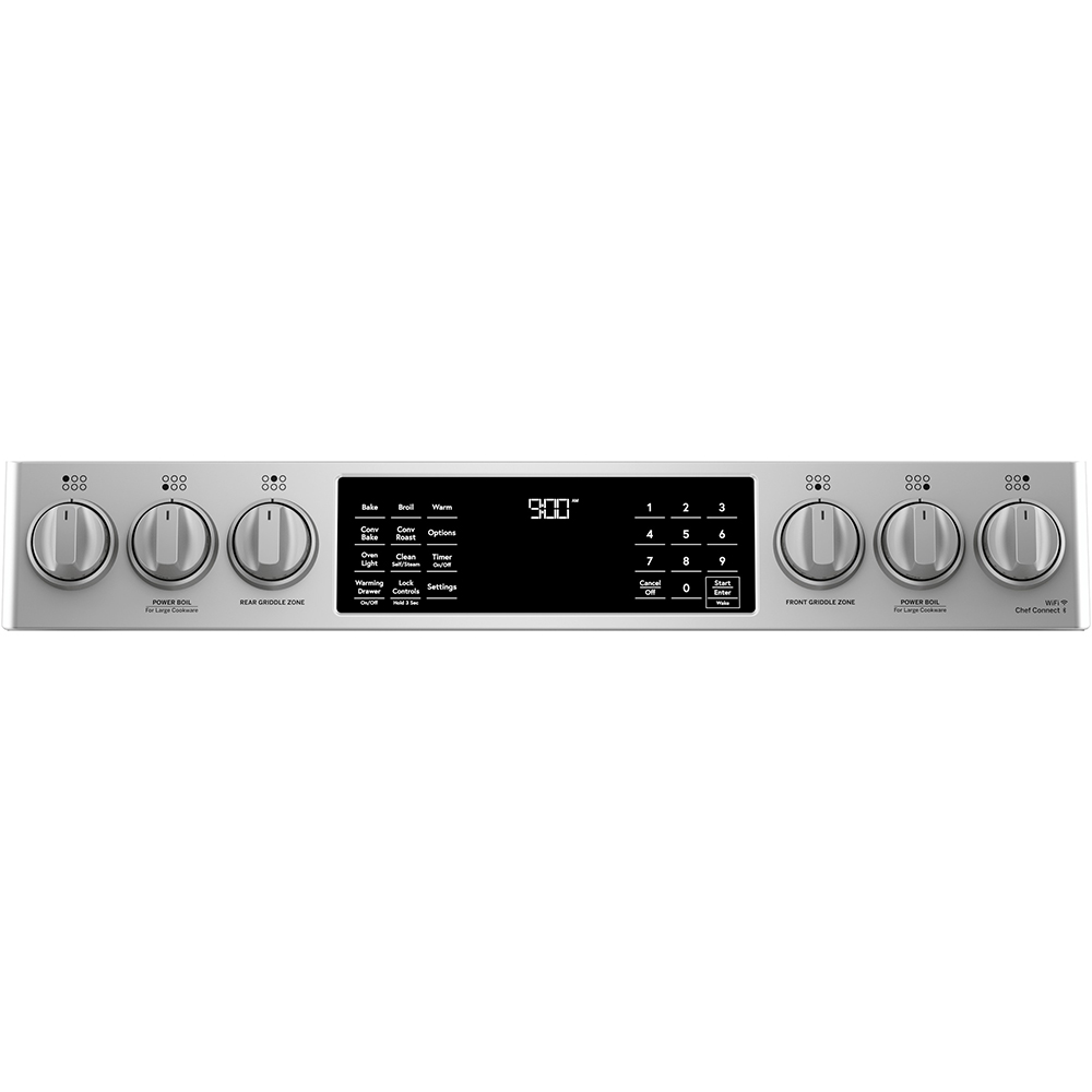 30" Café  5.7 Cu. Ft. Slide-In Front Control Dual-Fuel Convection Range - CC2S900P2MS1