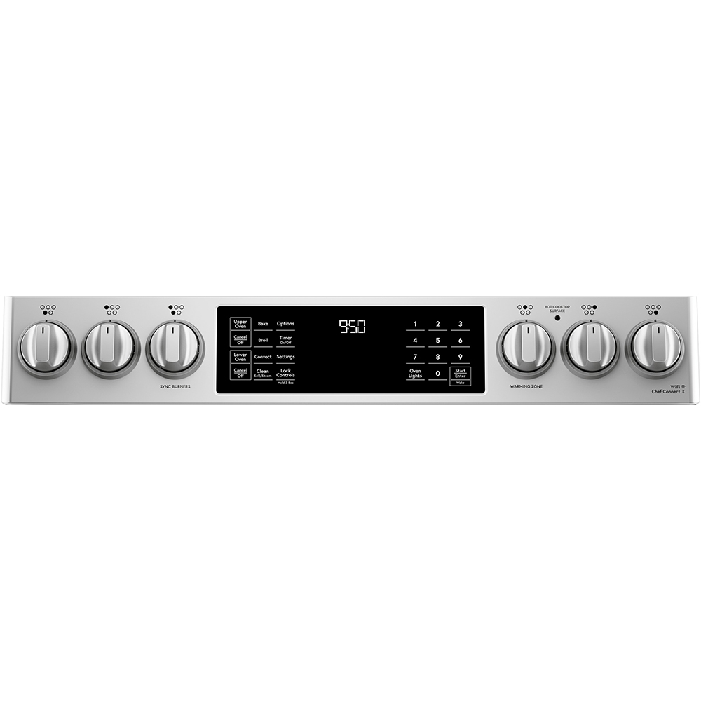 30" Café 7.0 Cu. Ft. Slide-In Front Control Induction and Convection Double Oven Range - CCHS950P2MS1
